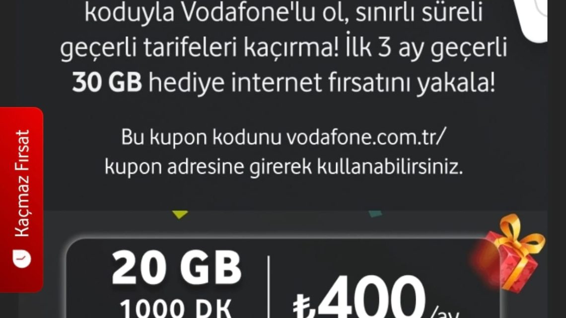 Vodafone Faturalı Tarifeler Yeni Gelen – 2026